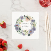 Serviette En Papier Aquarelle de couronne Fête des mariées florale (En situation)
