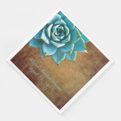 Serviette En Papier Aquarelle de Fête des mariées Succulente Rustique  (Coin)