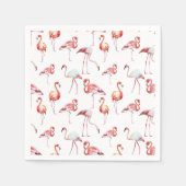 Serviette En Papier Aquarelle de Flamant rose rose tropicale monogramm (Devant)