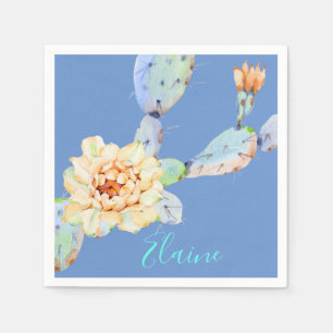 Serviette En Papier Aquarelle de fleur de cactus