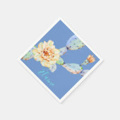 Serviette En Papier Aquarelle de fleur de cactus (Coin)