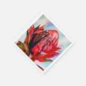 Serviette En Papier Aquarelle de fleurs indigènes de Waratah (Coin)