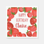 Serviette En Papier Aquarelle de fraise (Devant)