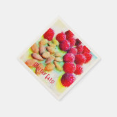 Serviette En Papier Aquarelle de framboises et d'amandes (Coin)