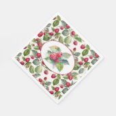 Serviette En Papier Aquarelle de framboises mignonnes (Coin)