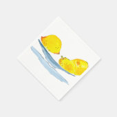 Serviette En Papier Aquarelle de fruit jaune citron (Coin)