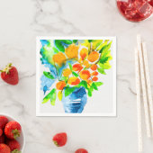 Serviette En Papier Aquarelle de fruits d'art kumquat orange (En situation)