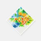Serviette En Papier Aquarelle de fruits d'art kumquat orange (Coin)