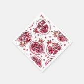 Serviette En Papier Aquarelle de grenade et motif d'encre (Coin)