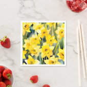 Serviette En Papier Aquarelle de jonquille Abstraite (En situation)