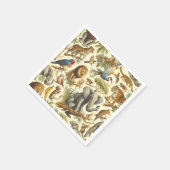 Serviette En Papier Aquarelle de la jungle vintage (Coin)