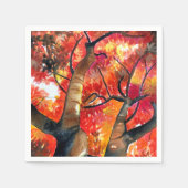 Serviette En Papier Aquarelle de l'érable japonais (Devant)