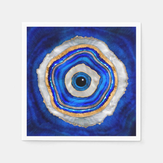 Serviette En Papier Aquarelle de l'oeil malin et or (Devant)