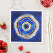 Serviette En Papier Aquarelle de l'oeil malin et or (En situation)