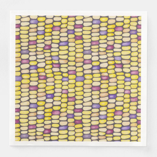 Serviette En Papier Aquarelle de maïs indien Motif dîner serviettes (Devant)