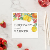 Serviette En Papier Aquarelle de Mariage de agrumes (En situation)