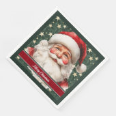 Serviette En Papier Aquarelle de Noël Retro (Coin)