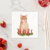 Serviette En Papier Aquarelle de Noël Tabby Cat (En situation)