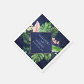 Serviette En Papier Aquarelle de palme tropicale Mariage géométrique (Coin)