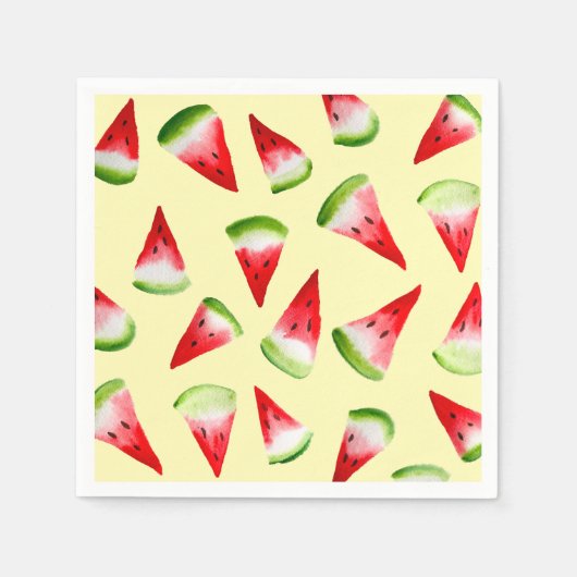 Serviette En Papier Aquarelle de pastèque fruit mignon (Devant)