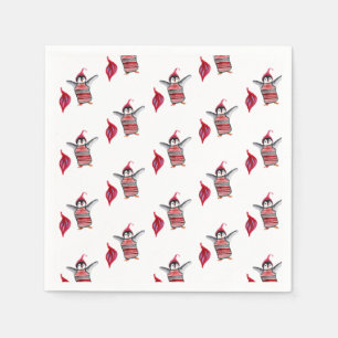 Serviette En Papier Aquarelle de pingouin Art pour Noël