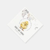 Serviette En Papier Aquarelle de poulet de ferme mignonne Baby shower (Coin)