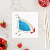 Serviette En Papier Aquarelle de poulets mignons (En situation)