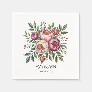 Serviette En Papier Aquarelle de Primrose d'hiver Mariage floral