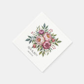 Serviette En Papier Aquarelle de Primrose d'hiver Mariage floral (Coin)