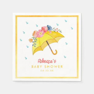 Serviette En Papier Aquarelle de printemps Baby shower floral serviett