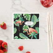 Serviette En Papier Aquarelle de réception de mariage Flamant rose ros (En situation)