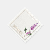 Serviette En Papier Aquarelle de vacances violet moderne Fleur étincel (Coin)