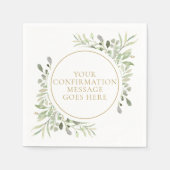 Serviette En Papier Aquarelle de verdure Confirmation d'or floral (Devant)