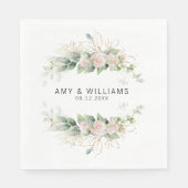 Serviette En Papier Aquarelle de verdure transparente Mariage personna (Devant)