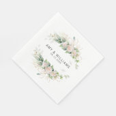 Serviette En Papier Aquarelle de verdure transparente Mariage personna (Coin)