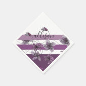 Serviette En Papier Aquarelle de violets sauvages monogrammes peinte à (Coin)