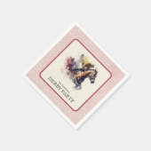 Serviette En Papier Aquarelle Derby Hippocampe rouge (Coin)