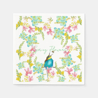 Serviette En Papier Aquarelle des fleurs de printemps