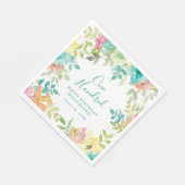 Serviette En Papier Aquarelle d'été Floral Custom 100e anniversaire (Coin)