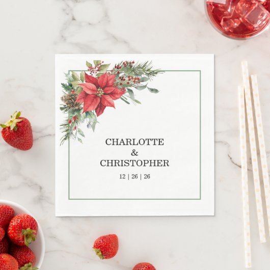 Serviette En Papier Aquarelle d'hiver de Noël (En situation)