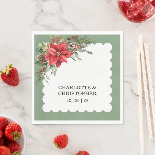 Serviette En Papier Aquarelle d'hiver de Noël (En situation)