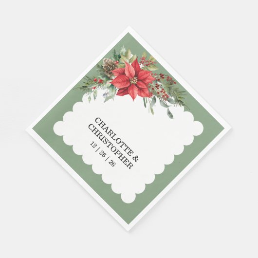 Serviette En Papier Aquarelle d'hiver de Noël (Coin)