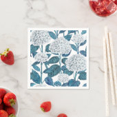 Serviette En Papier Aquarelle d'hydrangée blanche (En situation)