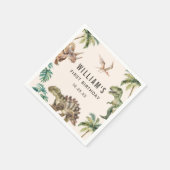 Serviette En Papier Aquarelle Dinosaur 1er fête d'anniversaire (Coin)