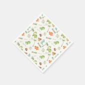 Serviette En Papier Aquarelle Dinosaur Anniversaire (Coin)