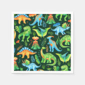 Serviette En Papier Aquarelle Dinosaures T rex Garçons fête d'annivers (Devant)