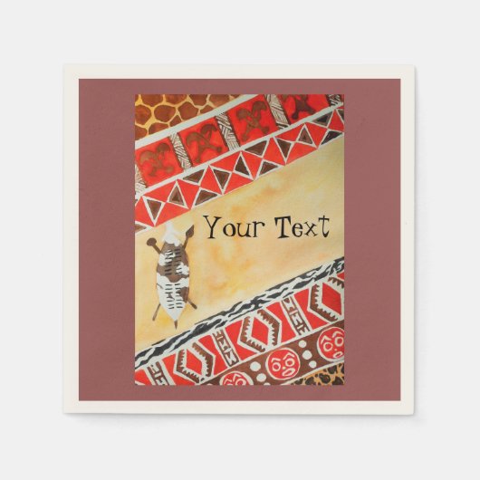 Serviette En Papier Aquarelle d'inspiration africaine (Devant)