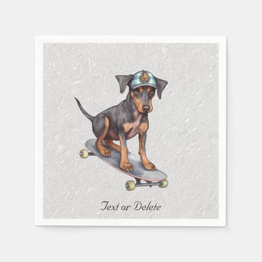Serviette En Papier Aquarelle Doberman Naples (Devant)