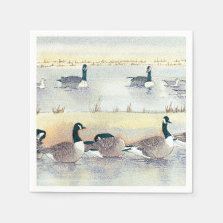 Serviette En Papier Aquarelle d'oie d'oiseaux Pays Papier rustique ser