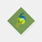 Serviette En Papier Aquarelle d'oiseau bleu (Coin)